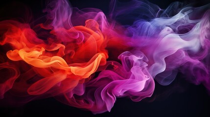 Fototapeta premium A Spectacular smoke and mist with a variety of bright contrasting colours. Bright and intense abstract backgrounds or wallpapers.