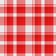 White Red Tartan Plaid Pattern Seamless. Checkered fabric texture for flannel shirt, skirt, blanket
