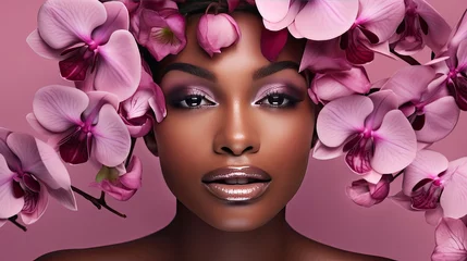 Foto auf Glas black woman with makeup © neirfy
