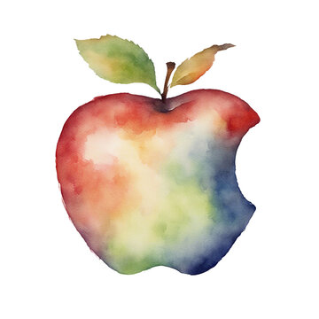 watercolour apple