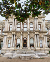 1865 Ottoman era Beylerbeyi Palace, located at the Asian shore Bosphorus strait north of Bosphorus Bridge, Istanbul, Turkey, after sunrise