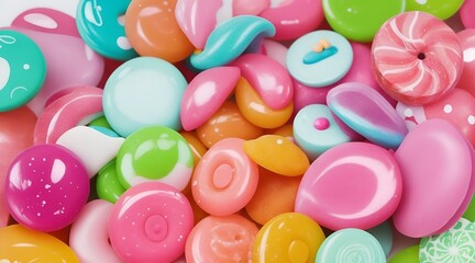 Fototapeta na wymiar colorful jelly beans on white