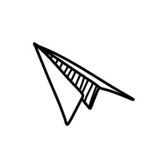 hand drawn paper planes. Black doodle airplane