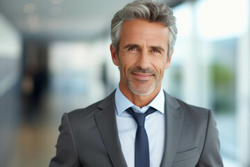Fototapeta premium Portrait of mature businessman in office.