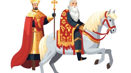 Celebrating Saint Nicholas Day, 3D holiday promotion cartoon illustrations,generated with AI.
