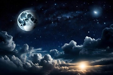 Naklejka na ściany i meble sky with moon
