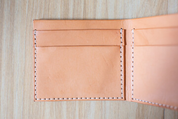 Genuine leather bifold money wallet with crafts tool