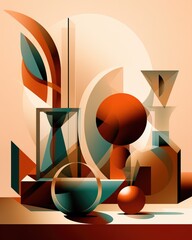 "Contemporary Still-Life: A Digital Illustration Capturing Modernity and Elegance" (85 characters)