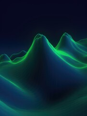 Futuristic Turquoise Neon Cluster in a Unique Terrain - obrazy, fototapety, plakaty
