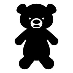 Toy plush bear cute doll icon black color vector illustration image flat style