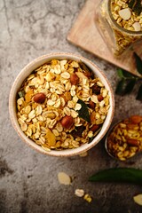 Homemade Oats Chivda or Chiwda - healthy savory snack using oatmeal spices and nuts