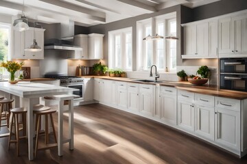 Fototapeta na wymiar kitchen with appliances and a beautiful interior