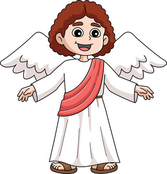 Archangel Cartoon Colored Clipart Illustration