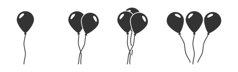 Fotobehang Party balloons. Balloon icon set. Bunch of party balloons. Vector illustration. ©  millennial
