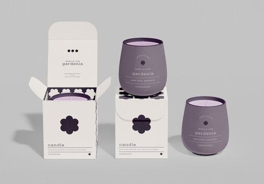 Candles and Boxes Mockup