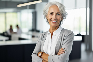 Portrait of happy senior businesswoman in office.