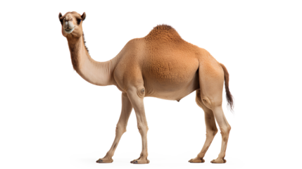 Camel isolated on white, A camel isolated on a transparent background, Generative AI