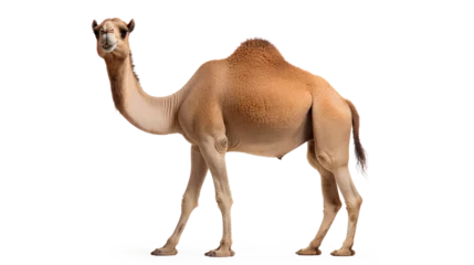 Türaufkleber Camel isolated on white, A camel isolated on a transparent background, Generative AI © mizan