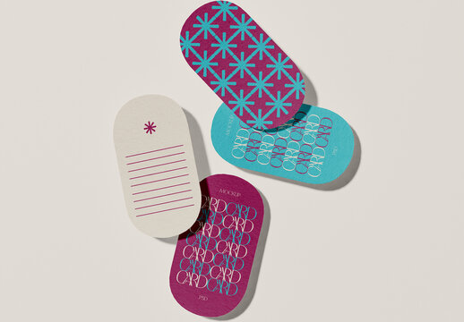 Rounded Edge Business Cards Mockup