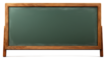 Blackboard isolated on white, A Large Classroom green board with an Elegant Wooden Frame on a transparent background, Generative AI