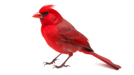 Red cardinal on a white background, A Stunning Northern Cardinal isolated on a transparent background, Generative AI