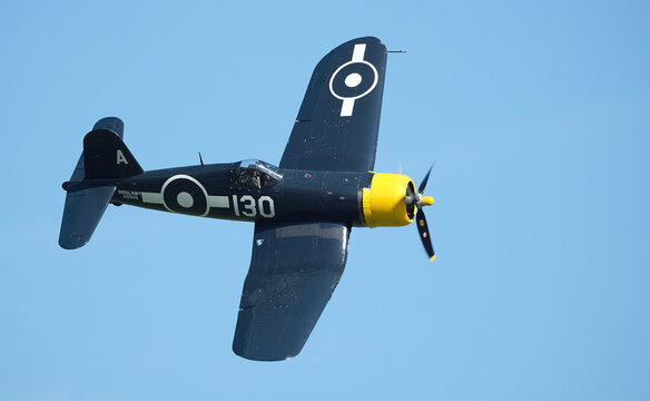 Victory Show, Leicester, UK. September 2023. The Vought F4U Corsair is an American fighter aircraft which saw service primarily in World War II and the Korean War.