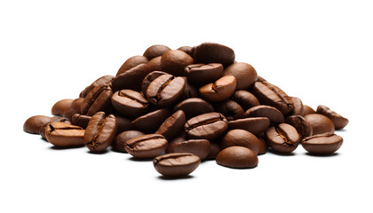 Coffee beans isolated on white, coffee beans isolated on transparent background, Generative AI - obrazy, fototapety, plakaty