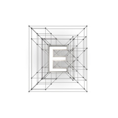 E, 3d, typography, alphabet, font, word, capital letter, meaning, designation, Helvetica, modern, no background