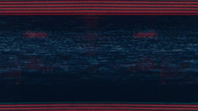 Abstract digital pixel noise looped background. Glitch damage error effect. Video distortion overlay footage. TV screen twitch loop. Software hack code or hacker virus and cyber attack concept