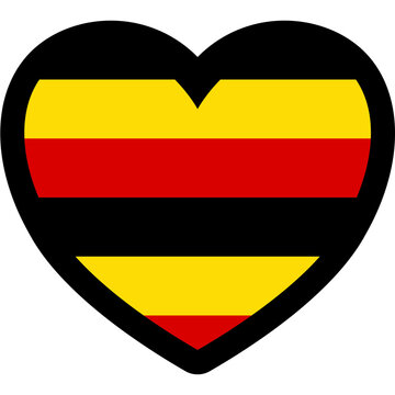 uganda flag heart shape ugandan