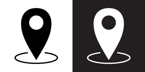 Location icon vector. Pin sign symbol in trendy flat style. Pointer vector icon illustration isolated on white and black background	