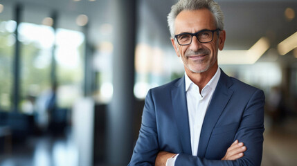 Fototapeta premium Young middle age business man smiling confident in office.
