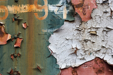 Rusty background from a weathered out metal wall