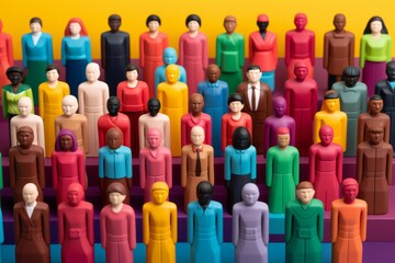 Multi-colored plastic figures - Anti-racism, international tolerance, humanity, Multicultural diverse, equality concept