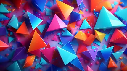 Illustration of triangle and angle shapes color