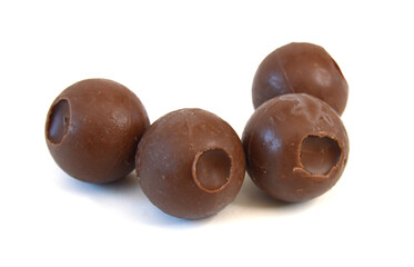 Chocolate candy on white background 