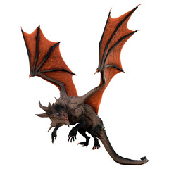 3D Rendering Fairy Tale Dragon on White