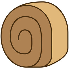 swiss roll cake icon