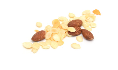Almonds isolated on white background