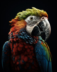 Obraz premium A Vibrant Feathery Friend Against a Dark Void