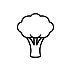 Broccoli icon. Simple outline style. Vegetable, plant, healthy, natural, organic, diet, fresh, food concept. Thin line symbol. Vector illustration isolated on white background.