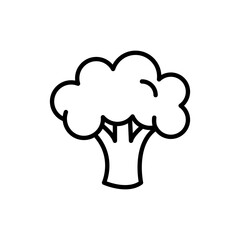 Broccoli icon. Simple outline style. Vegetable, plant, healthy, natural, organic, diet, fresh, food concept. Thin line symbol. Vector illustration isolated on white background.