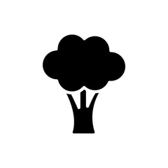 Broccoli icon. Simple solid style. Vegetable, plant, healthy, natural, organic, diet, fresh, food concept. Black silhouette, glyph symbol. Vector illustration isolated on white background.