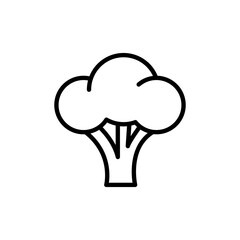 Broccoli icon. Simple outline style. Vegetable, plant, healthy, natural, organic, diet, fresh, food concept. Thin line symbol. Vector illustration isolated on white background.