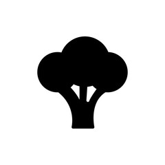 Broccoli icon. Simple solid style. Vegetable, plant, healthy, natural, organic, diet, fresh, food concept. Black silhouette, glyph symbol. Vector illustration isolated on white background.