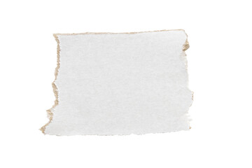 White Ripped Piece of Paper isolated. Top View of Blank Adhesive Paper Tag. Blank Note with Copy...