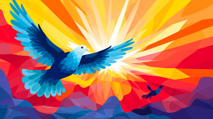 Dove of Hope illustration: Celebrating International Day of Peace and Unity background design