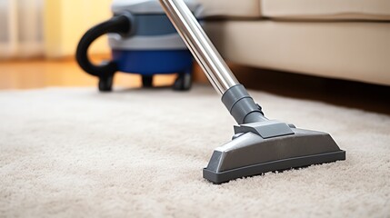 a vacuum cleaner on carpet