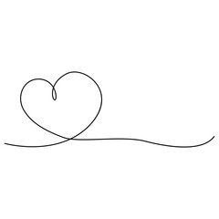 One line Continuous drawing of hearts shapes with love romantic Minimalistic outline vector symbols