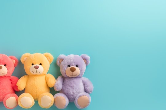 a yellow and purple teddy bears